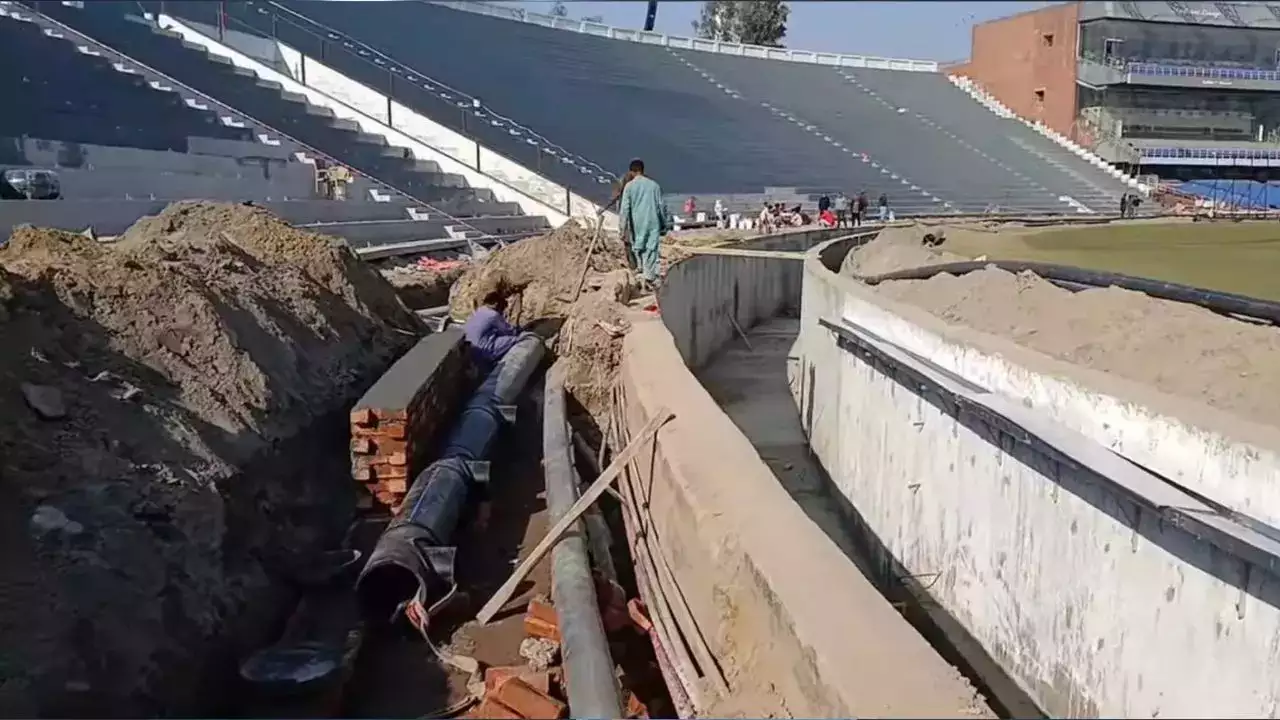 Gaddafi Stadium Still Under Construction 40 Days Before Australia vs England Champions Trophy Match- WATCH