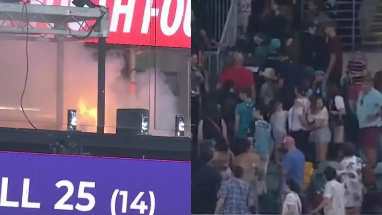 Shocking! Fire Near DJ Booth At Gabba Stops Play In BBL Match; Fans Evacuated From Stadium - Watch