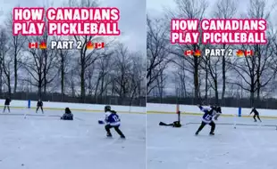 Pickleball On Ice! Fans Enjoying Pickleball In Snowy Canada Will Make Your Day - Watch